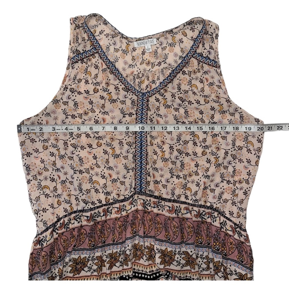 PATRONS Of Peace Floral Blush Patterned High Low V-neck Sleeveless Size SMALL - Picture 8 of 11
